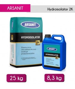 Dwuskładnikowa izolacja przeciwwodna Hydroisolator 2K Arsanit 33,3 kg