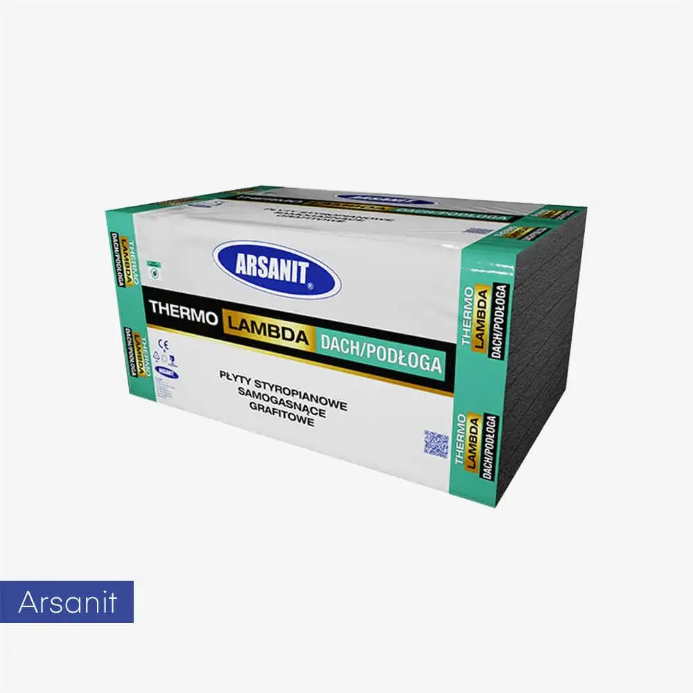 Styropian grafitowy twardy Arsanit Lambda Dach Podłoga 032 EPS 70
