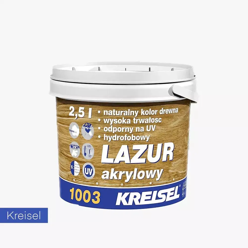 Lazur akrylowy Kreisel 1003 naturalne drewno (12 kolorów) - 2,5L