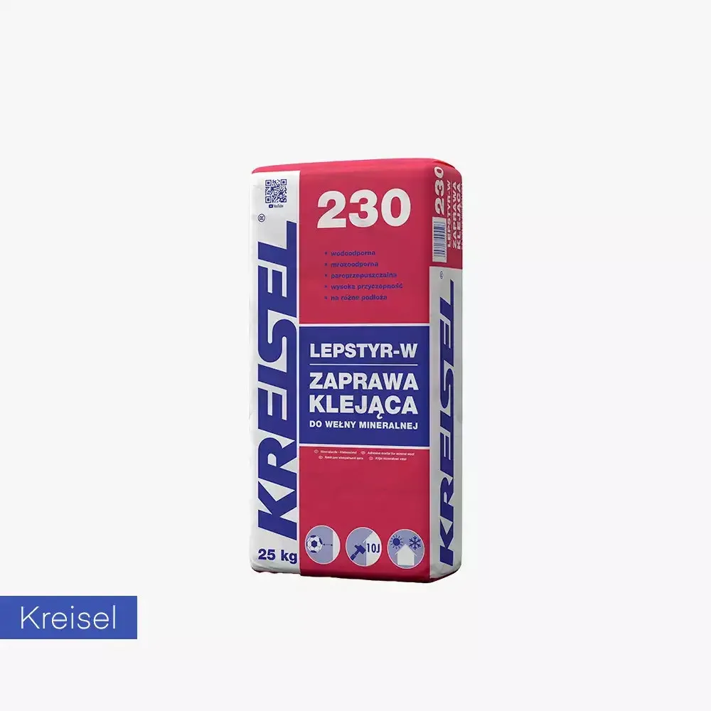 Klej do wełny mineralnej Lepstyr-W 230 Kreisel (szary) - 25 kg