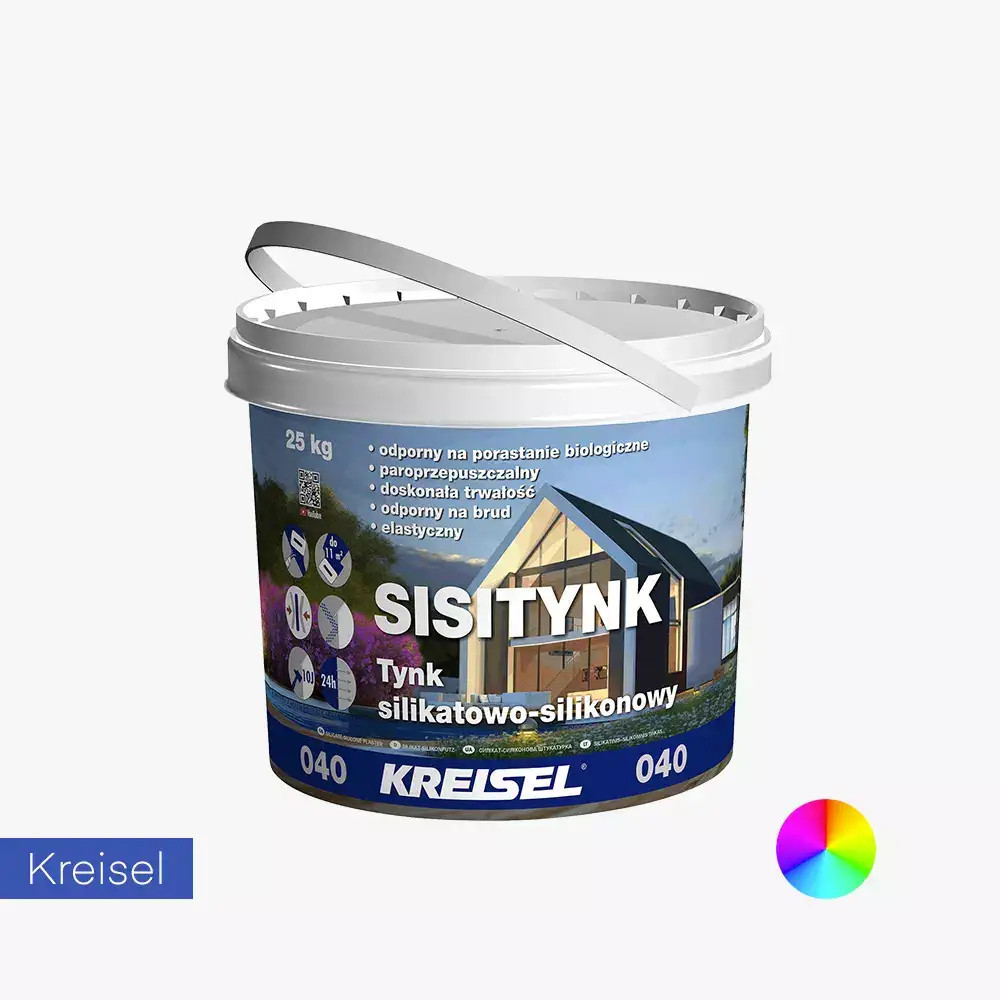 Tynk silikatowo-silikonowy baranek 1,5 mm - Sisitynk 040 Kreisel (396 kolorów) - 25 kg