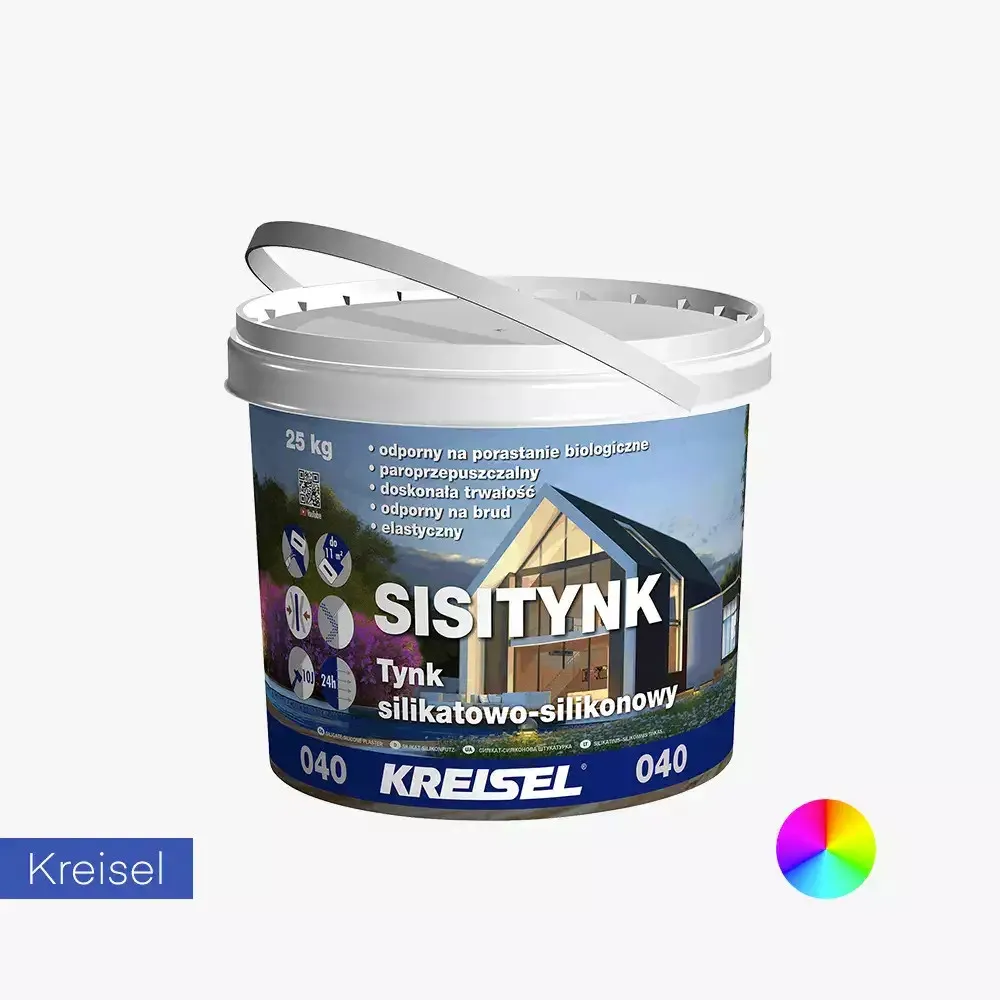 Tynk silikatowo-silikonowy baranek 1,5 mm - Sisitynk 040 Kreisel (396 kolorów) - 25 kg