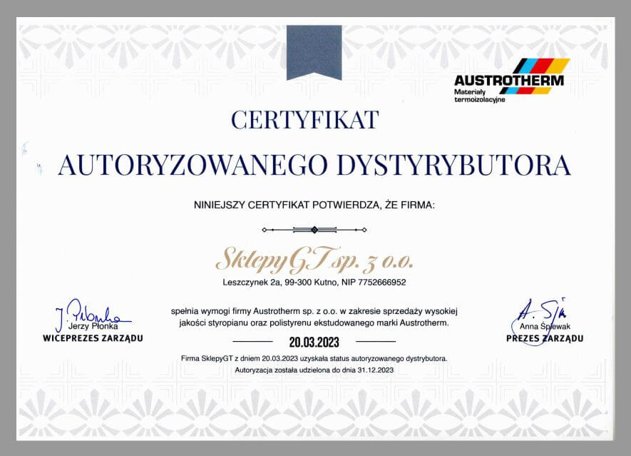 Certyfikat dystrybutora